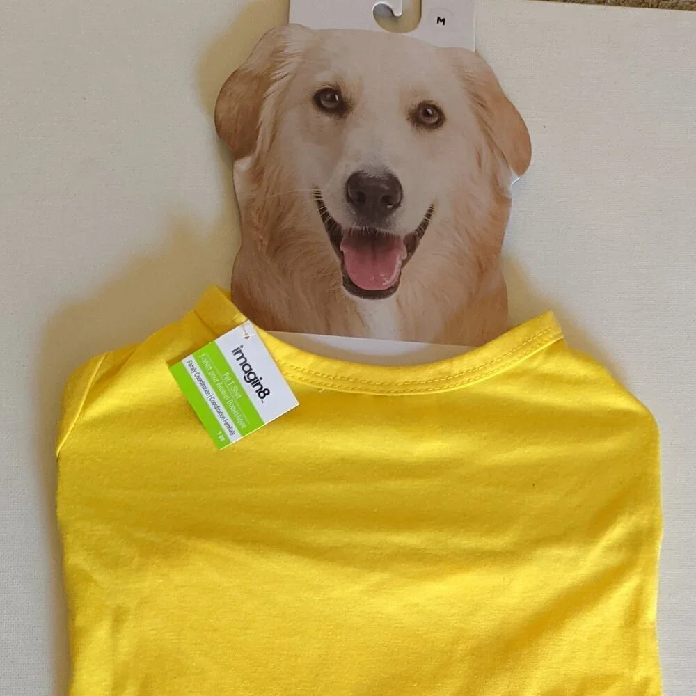 NWT Yellow M Dog T-Shirt Michaels Imagin8 Solid Color Pet Medium Clothes Tee NEW